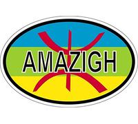 Akachafactory Autocollant Sticker Ovale Oval Drapeau Code Pays berberes Kabyle Kabyle
