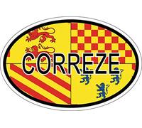 Akachafactory Autocollant Sticker Ovale Oval Drapeau Code Pays correze departement