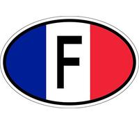 Akachafactory Autocollant Sticker Ovale Oval Drapeau Code Pays F France