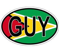 Akachafactory Autocollant Sticker Ovale Oval Drapeau Code Pays Guy Guyana