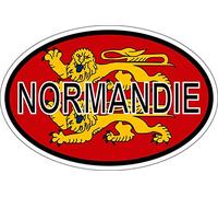 Akachafactory Autocollant Sticker Ovale Oval Drapeau Code Pays Normandie Normand