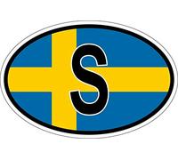 Akachafactory Autocollant Sticker Ovale Oval Drapeau Code Pays S Suede