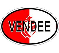 Akachafactory Autocollant Sticker Ovale Oval Drapeau Code Pays Vendee Vendeen departement