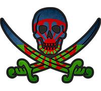 Akachafactory Autocollant Sticker Pirate Jack Rackham Calico Drapeau roms Gitan tziganes rom
