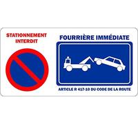 Akachafactory Autocollant Sticker Portail Garage stationnement Interdit fourriere Panneau