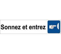 Akachafactory Autocollant Sticker Porte Portail Commerce Bureau Magasin sonnez entrez Panneau