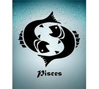 Akachafactory Autocollant Sticker Signe Zodiaque Astrologie Pisces Poisson Transparent Voiture