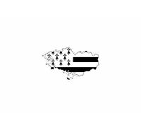 Akachafactory Autocollant Sticker Vinyl Voiture Moto adhesif Carte Drapeau Bretagne Breton