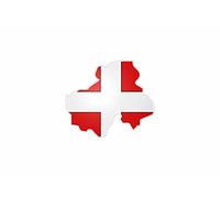 Akachafactory Autocollant Sticker Vinyl Voiture Moto adhesif Carte Drapeau Haute Savoie departement