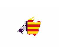Akachafactory Autocollant Sticker Vinyl Voiture Moto adhesif Carte Drapeau Mallorca majorque mallorque