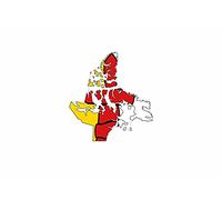 Akachafactory Autocollant Sticker Vinyl Voiture Moto adhesif Carte Drapeau Nunavut Canada