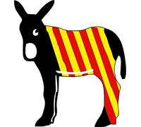 Akachafactory Autocollant Sticker Vinyl Voiture Moto ane Catalan Drapeau Burro Catalogne