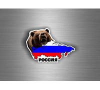 Akachafactory Autocollant Sticker Voiture Drapeau Russie Russe Ours URSS CCCP sovietique Carte