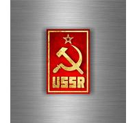 Akachafactory Autocollant Sticker Voiture Drapeau URSS Russie sovietique CCCP Russe Soviet r7