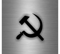 Akachafactory Autocollant Sticker Voiture Marteau Faucille URSS Drapeau USSR CCCP sovietique A