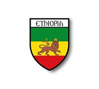 Akachafactory Autocollant Sticker Voiture Moto Blason Ville Drapeau ethiopie Lion
