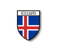 Akachafactory Autocollant Sticker Voiture Moto Blason Ville Drapeau Islande islandais