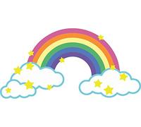 Akachafactory Autocollant Sticker Voiture Moto Deco Arc en Ciel Etoile Nuage Enfant