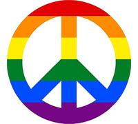 Akachafactory Autocollant Sticker Voiture Moto Deco Peace Love Hippie Arc en Ciel