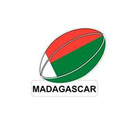 Akachafactory Autocollant Sticker Voiture Moto Drapeau Ballon Rugby Madagascar malgache