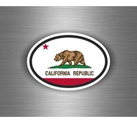 Akachafactory Autocollant Sticker Voiture Moto Drapeau Code Pays Californie California