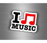 Akachafactory Autocollant Sticker Voiture Moto Instrument Musique Note i Love Decoration r1