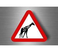 Akachafactory Autocollant Sticker Voiture Moto Murale Panneau Attention Danger Girafe
