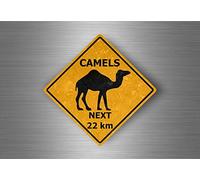 Akachafactory Autocollant Sticker Voiture Moto Panneau Australie Attention Danger Chameau