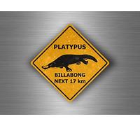 Akachafactory Autocollant Sticker Voiture Moto Panneau Australie Attention Danger Platypus