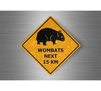 Autocollant Sticker Voiture Moto Panneau Australie Attention Danger Wombats