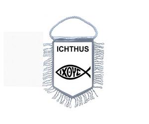 Akachafactory Fanion Mini Drapeau Pays Voiture Decoration ioxe Poisson Jesus Ichthys