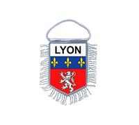 Akachafactory Fanion Mini Drapeau Pays Voiture Decoration Souvenir Blason France Lyon gones