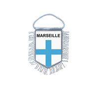 Akachafactory Fanion Mini Drapeau Pays Voiture Decoration Souvenir Blason Ville Marseille