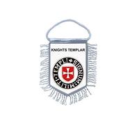 Akachafactory Fanion Mini Drapeau Pays Voiture Souvenir Blason Chevalier templier Knights