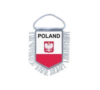 Akachafactory Fanion Mini Drapeau Pays Voiture Souvenir Blason Pologne Polska Aigle