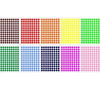 Akachafactory Lot gommettes Autocollantes 1180 Rondes Couleurs Mix 1cm Carte Scrapbooking