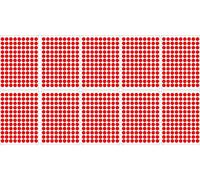 Akachafactory Lot gommettes Autocollantes 1180 Rondes Rouge 1cm Carte Scrapbooking