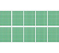 Akachafactory Lot gommettes Autocollantes 1180 Rondes Vert 1cm Carte Scrapbooking
