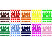Akachafactory Lot gommettes Autocollantes 400 Multi Formes Couleurs Mix 2cm Carte Scrapbooking