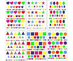 Akachafactory Lot gommettes Autocollantes 414 Carr Rond cur Oval Triangle Carte Scrapbooking