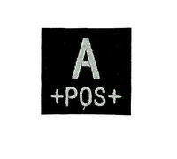 Akachafactory Patch ecusson brodé Airsoft Tactical Militaire Groupe sanguin thermocollant Noir - A+