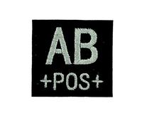 Akachafactory Patch ecusson brodé Airsoft Tactical Militaire Groupe sanguin thermocollant Noir - AB+