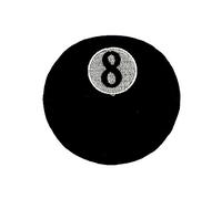 Akachafactory Patch ecusson Brode Boule Billard 8 Motard Biker Noir