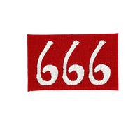 Akachafactory Patch ecusson Brode thermocollant 666 Motard Biker Satan Rouge