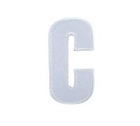 Akachafactory Patch ecusson brodé thermocollant Lettre Blanc au Choix Biker Maillot Broderie - C