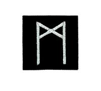 Akachafactory Patch ecusson Brode thermocollant Viking Odin Sorcellerie Rune Alphabet Human