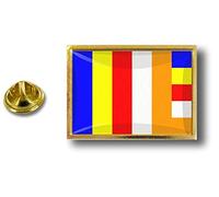 Akachafactory pins pin Badge pin's Metal avec Pince Papillon Drapeau Bouddhiste Tibet