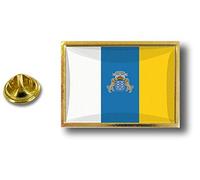 Akachafactory pins pin Badge pin's Metal avec Pince Papillon Drapeau Canaries Espagne
