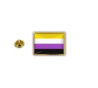 Akachafactory pins pin Badge pin's Metal epoxy Drapeau Arc en Ciel Rainbow Non Binaire