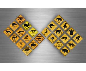 Akachafactory Planche A4 Scrapbooking Sticker Autocollant Panneau signalisation Australie